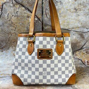 Sold!!Louis Vuitton Hampstead PM Tote Bag Damier Azur Ebene Shoulder Bag
